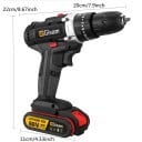 Aku příklepová vrtačka 21V, krouticí moment 25 N.m, otáčky 1600/min, sklíčidlo 10 mm, 25+3 stupňů, černo-červená, s baterií 4
