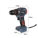 Aku vrtačka 21V pro baterie Makita, 65 N.m, 1650 ot/min, sklíčidlo 10 mm, 21 stupňů točivého momentu, modro-černo-červená, bez baterie 4