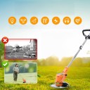 Akumulátorový vyžínač a zastřihovač okrajů trávníku 2v1, 4 typy nožů, 21V lithium-iontová baterie, skládací, oranžový, pro zahradu 5