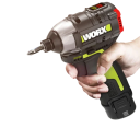 Akumulatorowy wkrętarka udarowa WORX WU132 bezszczotkowy silnik 12V 140 Nm czarno-zielony do wkręcania śrub i prac montażowych 2