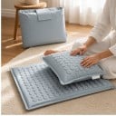 Akupresurní podložka 74 x 44 cm s polštářem 40 x 26 cm masážní set s bodci ve tvaru květů na relaxaci zad šíje i chodidel po cvičení 6
