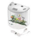 Akvário com iluminação LED e sistema de filtragem 20 x 20 x 14 cm Conjunto de aquário moderno Pequeno aquário com filtro Tanque estiloso para peixes 1