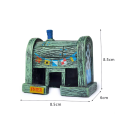 Akvarium dekoration 8,5 x 6 x 8,5 cm Miniature restaurant Krusty Krab Stil SpongeBob Detalje tilbehør til akvarium Akvarie pynt 3