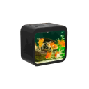 Akvarium med LED-belysning 13 x 8 x 13 cm Lille akvarium til fisk Dekorativt akvarium med farverig LED-belysning Mini-akvarium til lejligheden 2