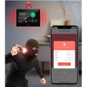 Alarme domestique sans fil avec écran tactile IPS de 7", 4G et WiFi, 100 zones, batterie de 5000 mAh, prise EU, noir, protection 4
