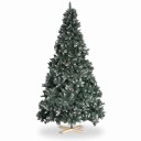 Albero di Natale artificiale Imbiancato Con pigne artificiali Pieghevole Altezza 240 cm Base in legno 40 cm Verde e bianco Decorazione per la casa 1