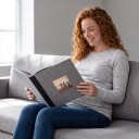 Álbum de fotos grande em linho 300 folhas para fotos 10 x 15 cm Dimensões 33 x 30 cm Com janela na capa Páginas pretas Para fotos 9