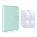 Álbum de fotos para tarjetas 25 hojas intercambiables con 4 bolsillos 23,3 x 18 cm de cuero PU Cierre con correa Rosa Para fotos de 7,6 cm 3