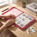 Álbum fotográfico para tarjetas Sanseking 360 bolsillos 9 bolsillos por página 26 x 34,8 cm de PU cuero Con cremallera Para tarjetas 5