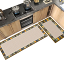 Alfombra antideslizante 40x60 cm Felpudo de cocina Alfombra absorbente retro para el baño Salón Alfombra de pasillo Patrón de azulejos 2