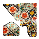 Alfombra antideslizante de 40 x 60 cm con diseño de azulejos retro, para cocina, baño, absorbente, decoración del suelo del hogar 4
