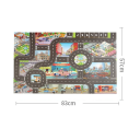 Alfombra de juego infantil 83 x 57 cm Alfombra suave con motivo de ciudad Carreteras Aparcamiento Mapa de transporte Alfombra de escalada Grosor 0,5-1 6