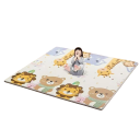 Alfombra de juego para niños de 180 x 120 x 1 cm, plegable, de espuma EPE, con diseño de caminos y animales, de doble cara, suave, aislante 2