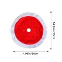 Alfombra navideña roja para debajo del árbol 38 x 38 cm Base decorativa para un árbol pequeño Alfombra suave festiva para la decoración del hogar 3