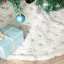 Alfombra para árbol de Navidad copos de nieve 78 cm 2