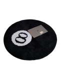 Alfombra redonda de 80 x 80 cm con diseño de bola de billar 8, color negro, antideslizante, suave y cómoda para el apartamento. 2