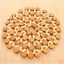 Alfombrilla de bambú para ollas y tazas Alfombrilla redonda de círculos conectados en tonos marrones Para la encimera de la cocina y la mesa 2