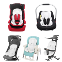 Alfombrilla reversible para cochecito y silla de auto 58 x 38 cm Inserto de felpa transpirable para niños Alfombrilla lavable para bebés con malla 3