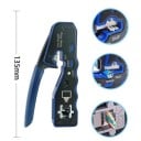 Alicate de crimpagem RJ45 8P 135 mm para desnudagem, corte e crimpagem de cabos, pega antiderrapante para cabos ethernet 3