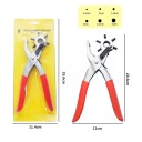 Alicate de perfuração de couro com cabeça rotativa 6 tamanhos de furos 2,5–5 mm Perfurador manual de cintos, correias e materiais têxteis 2