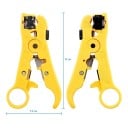 Alicate multifuncional de descasque de cabos RG59 RG6 RG7 RG11 UTP STP SK-5 aço ferramenta amarela para condutores de rede e coaxiais 7