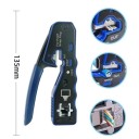 Alicates de Crimpado RJ45 8P 135 mm Desaislamiento, Corte y Crimpado de Cables Mango Antideslizante para Cables Ethernet 3