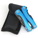 Alicates multifuncionales 9 en 1, color azul, herramientas plegables portátiles para acampar al aire libre, pescar, reparar, supervivencia, cuchillo, destornillador, abrelatas y sierra. 2