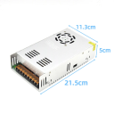 Alimentation à découpage AC 110/220V vers DC 24V 25A 600W Alimentation régulée universelle 21,5x11,3x5 cm pour bandes LED et appareils 2