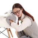 Almofada aquecedora para as mãos 32 x 21,5 cm Cinza com cara desenhada Material de fleece macio Presente adorável Acessório de inverno contra o frio 2