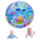 Almofada de jogo aquático para crianças 100 cm Almofada redonda inflável em PVC com padrão de golfinho Almofada de verão para bebés e crianças pequenas de barriga para baixo 4