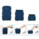 Almofada de pés inflável para crianças em avião 30x38x40 cm Altura ajustável 3 peças Apoio de pés de viagem Conforto em voos longos 3