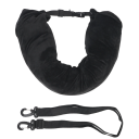Almofada de pescoço preenchível em forma de U 75x18 cm Apoio de cabeça de viagem Fecho de correr Correia de nylon com fivela Almofada para pendurar na roupa 1