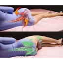 Almofada ortopédica de algodão para pés com espuma de memória 23 x 13 x 25 cm Forma oca em coração Sono lateral Alívio para joelhos e coluna 2