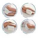 Almofada ortopédica entre as pernas em espuma viscoelástica Suporte ergonómico para anca e costas Capa removível e lavável Sono confortável de lado 22x16x15 cm 3