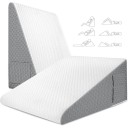 Almofada triangular elevada em forma de cunha em espuma de memória Respirável Ortopédica Apoio para cabeça e pernas Refluxo Relaxação Sono Pós-operatório 50x50x26 cm 2