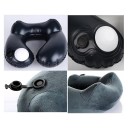 Almohada de viaje inflable con bolsa de almacenamiento Soporte ergonómico para el cuello Almohada suave y cómoda Avión Coche Tren Autobús 3