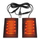 Almohadillas calefactoras para guantes USB 5 V Juego de 2 insertos calefactores 8,5 x 6,5 cm Fibra de carbono Negra Calentador de manos para invierno 1