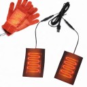 Almohadillas calefactoras para guantes USB 5 V Juego de 2 insertos calefactores 8,5 x 6,5 cm Fibra de carbono Negra Calentador de manos para invierno 4