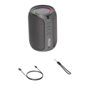 Altavoz Bluetooth portátil, subwoofer de 12 W, IPX5, resistente al agua, luz LED, batería de 3600 mAh, graves extra, 15 h de reproducción, tarjeta TF 6