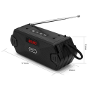 Altifalante Bluetooth portátil 35 W com rádio FM, entrada USB, TF, AUX, função TWS, membrana de graves, microfone, compatível com PC 8