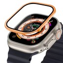 Alumiininen kotelo karkaistulla lasilla Apple Watch Ultra 1 2 3 49 mm näytön suojakotelo 9H kestävä naarmuuntumissuoja 4
