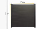 Alumiininen lamelliaitauspaneeli yksityisyyttä varten, koko 1 x 1,5 m, säänkestävä, rotan- ja kosteudenkestävä, ruskea, puutarhaan ja terassille 2
