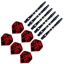 Aluminium dartskafter og flights 12 stk. T962 2