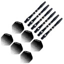 Aluminium dartskafter og flights 12 stk. T962 3