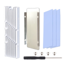 Aluminium koellichaam voor grafische kaart en processor voor desktop PC en PS5 met 3 siliconen pads, 4 schroeven en een schroevendraaier 5
