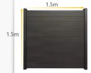 Aluminium lamelhegnspanel til privatliv størrelse 1,5 x 1,5 m modstandsdygtig over for rådne, gnavere og vand brun til have og terrasse 2