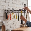 Aluminium magnetische messenstrip 41,5 x 4,5 cm Wandhouder voor messen en gereedschap met sterke magneten Zilver Voor de keuken, werkplaats en garage 6