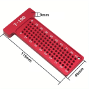 Aluminium Marking Rule for Woodworking with Pre-drilled Holes 5–100 mm Accurate Measurement Angle Marking Carpentry Tool 2