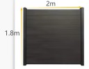 Aluminium Slatted Privacy Fence Panel Size 1.8 x 2 m Resistant to Rot, Rodents and Water Brown for Garden and Terrace 2