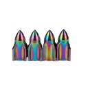 Aluminium Valve Caps 4 pcs Glossy Rainbow Finish with Colour Gradients Lightweight Metal Design Decorative Accessory for Wheels 2